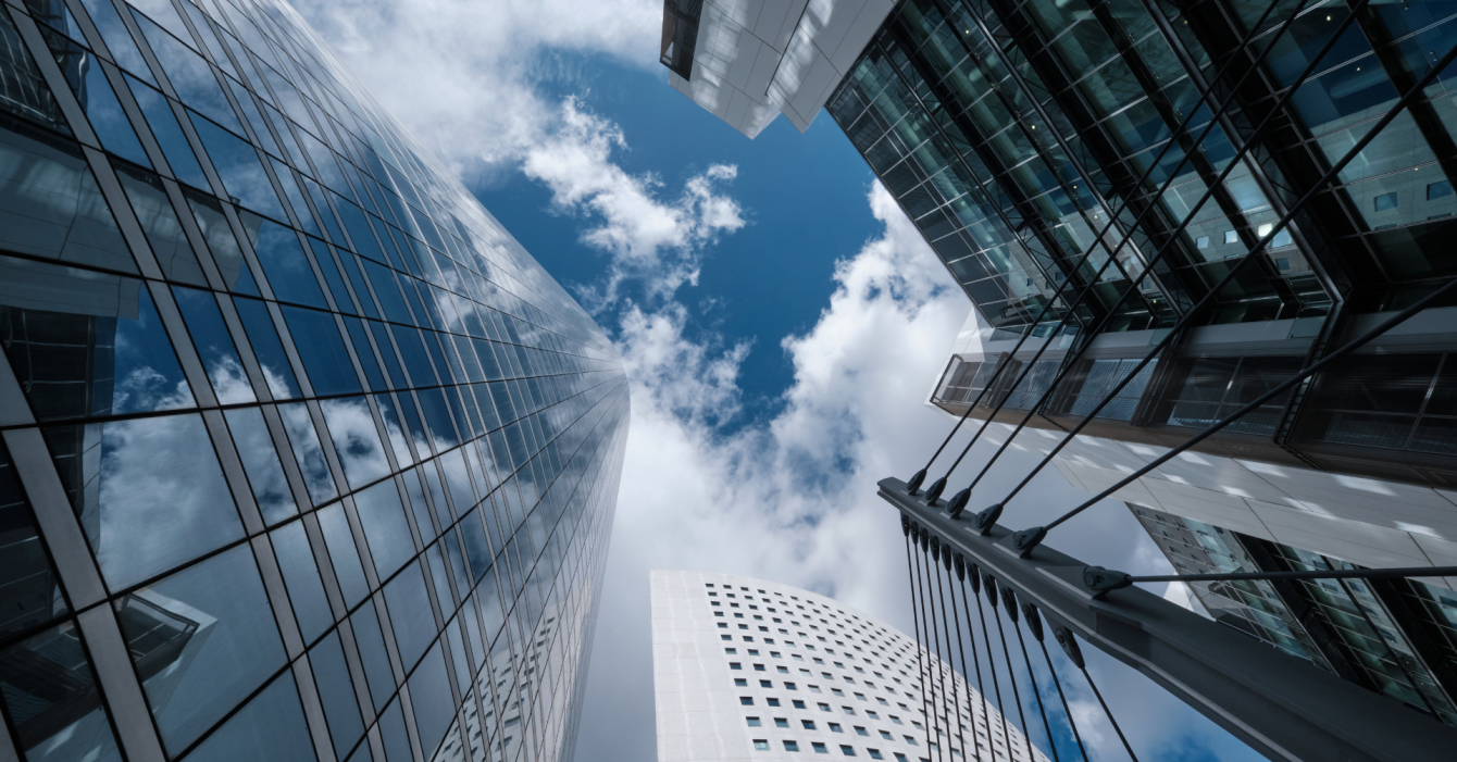 A picture of big skyscraper buildings